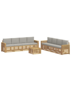 Set divani 9 pcs Bianco e Grigio Chiaro 59 x 59 x 37 cm 2
