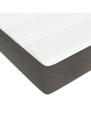 Materasso Molle Insacchettate Rigidità Media Grigio Scuro 183x213x20 cm California King Velluto