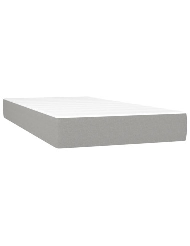 Materasso a Molle Insacchettate Rigidità Media Grigio Chiaro 100x190x20 cm in Tessuto