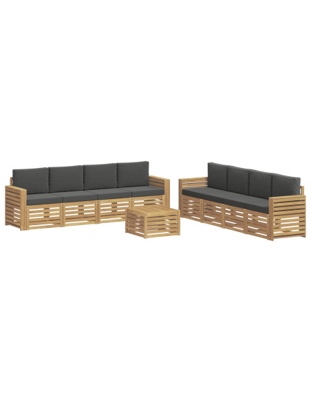 Set divani 9 pcs Bianco e Antracite 59 x 59 x 37 cm Poliestere