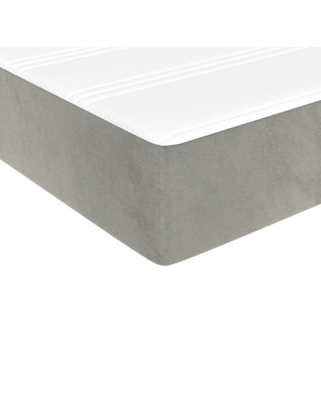 Materasso a Molle Insacchettate Rigidità Media Grigio Chiaro 137x190x20 cm in Velluto