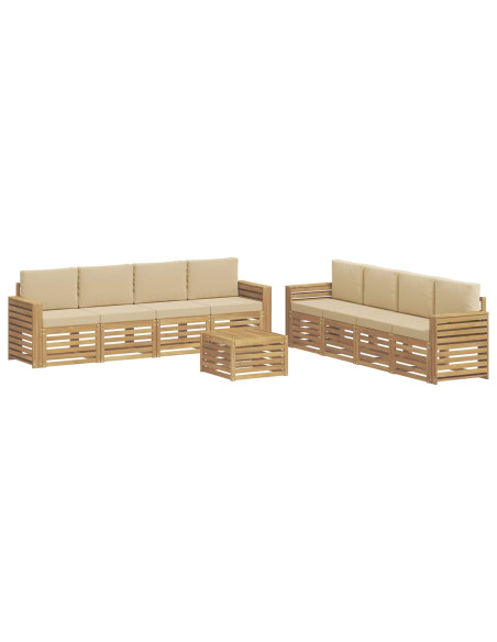 Set divani 9 pcs Bianco e Beige 59 x 59 x 37 cm Poliestere