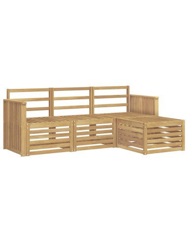 Set di divani da esterno 4 pcs Bianco 189,5 x 122,5 x 73 cm