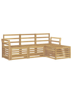 Set di divani da esterno 4 pcs Bianco 193,5 x 122,5 x 73 cm 2