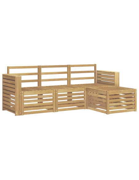 Set di divani da esterno 4 pcs Bianco 197,5 x 122,5 x 73 cm