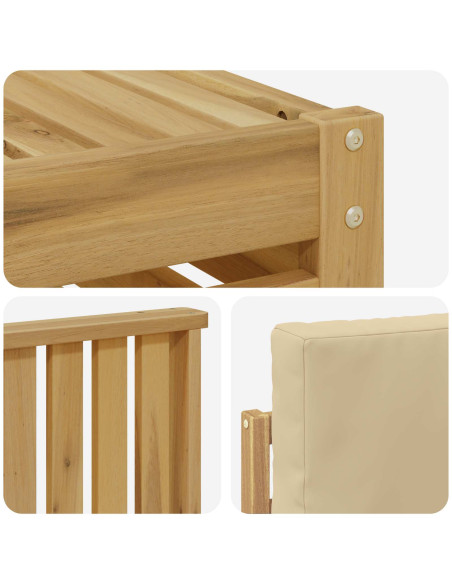 Set di divani da esterno 5 pcs Bianco e Beige