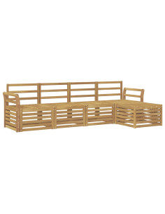 Set di divani da esterno 5 pcs Bianco 253 x 122,5 x 73 cm 2