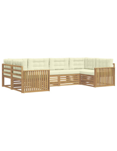 Set di divani da esterno 6 pcs Bianco e Crema