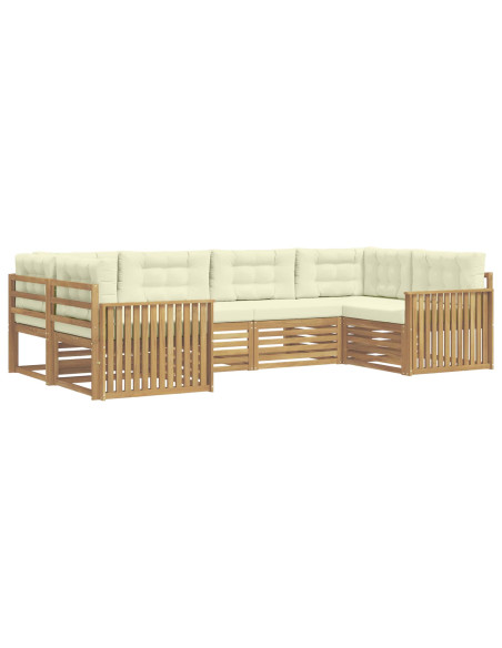 Set di divani da esterno 6 pcs Bianco e Crema