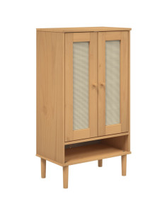 Scarpiera SENJA Aspetto Rattan Marrone 59,5x35x107 cm Massello