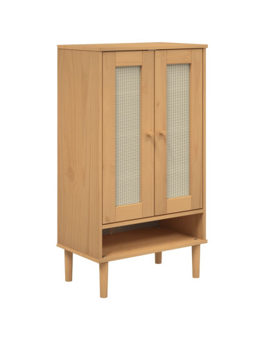 Scarpiera SENJA Aspetto Rattan Marrone 59,5x35x107 cm Massello