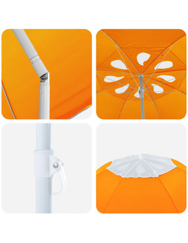 Ombrello da giardino 160 cm Poliestere 170T Arancione