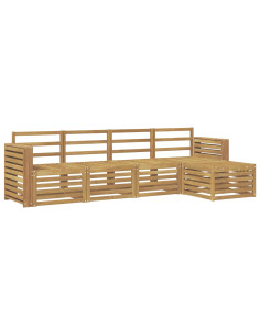 Set di divani da esterno 5 pcs Bianco 257 x 122,5 x 73 cm 2
