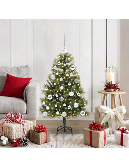 Albero di Natale artificiale pieghevole con coni Verde 120 cm