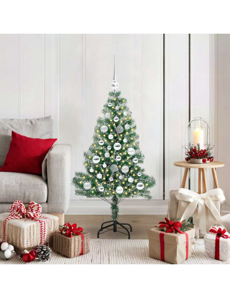 Albero di Natale Artificiale Imbiancato con Luci LED 120 cm