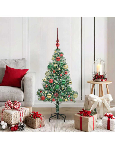 Albero di Natale Artificiale Imbiancato con Luci LED 120 cm