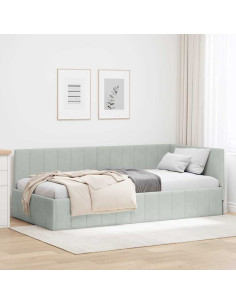 Cornice del letto ad angolo Grigio chiaro 90 cm x 200 cm