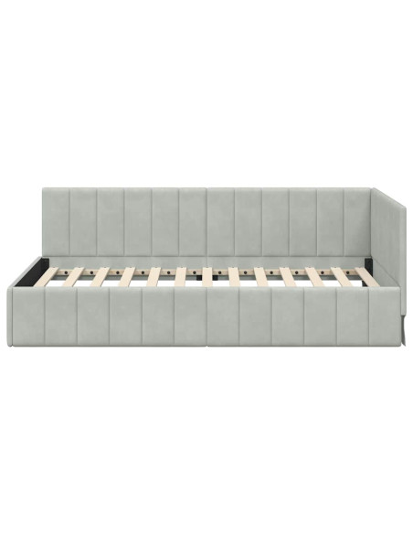 Cornice del letto ad angolo Grigio chiaro 90 cm x 200 cm