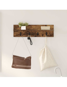 Appendiabiti a muro Rovere fumé 60 x 10,5 x 18 cm