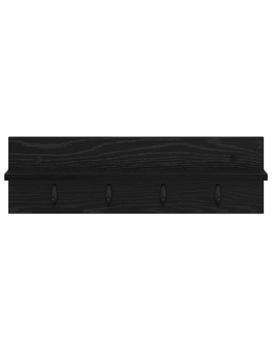 Appendiabiti a muro Rovere Nero 60 x 10,5 x 18 cm