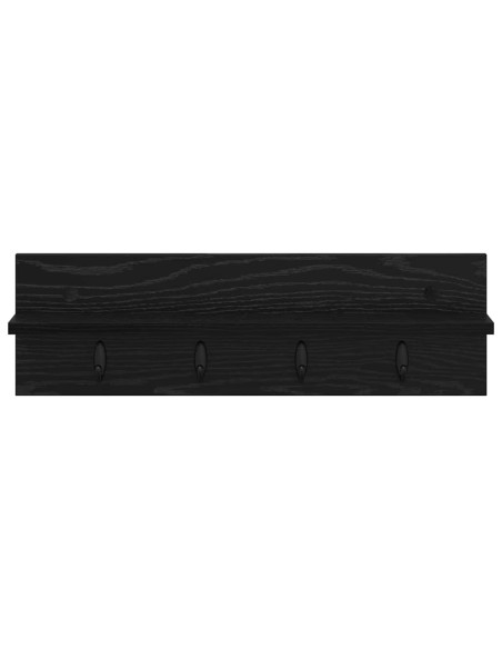Appendiabiti a muro Rovere Nero 60 x 10,5 x 18 cm