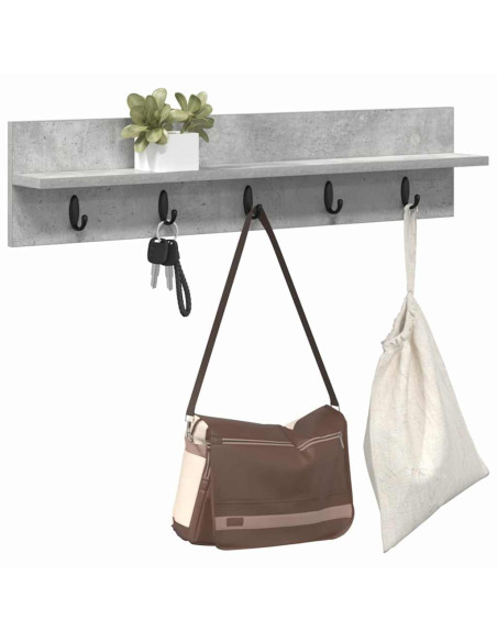 Appendiabiti a muro Grigio cemento 80 x 10,5 x 18 cm