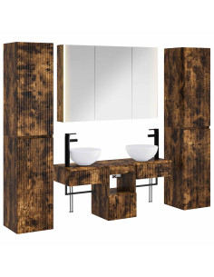 Set di mobili per il bagno 6 pcs Rovere Fumo