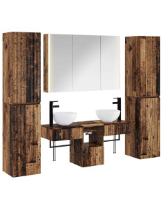 Set di mobili per il bagno 6 pcs Legno antico