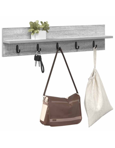 Appendiabiti a muro Grigio Sonoma 80 x 10,5 x 18 cm