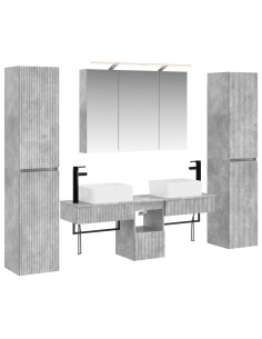 Set di mobili per il bagno 6 pcs Grigio Cemento