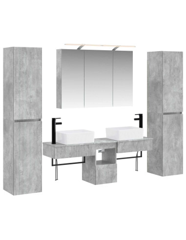 Set di mobili per il bagno 6 pcs Grigio Cemento
