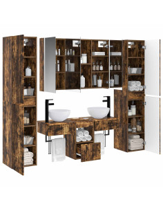 Set di mobili per il bagno 6 pcs Rovere Fumo 2