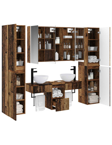 Set di mobili per il bagno 6 pcs Legno antico