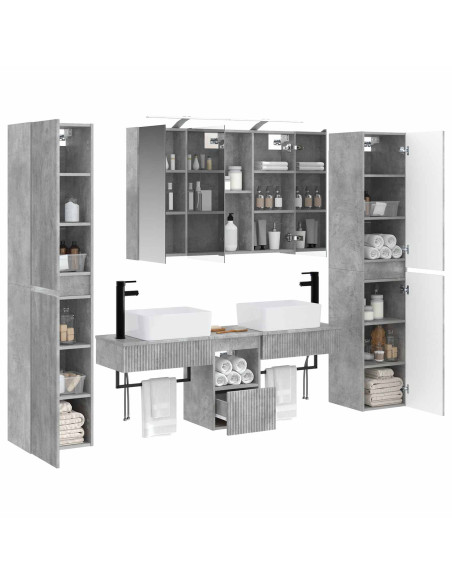 Set di mobili per il bagno 6 pcs Grigio Cemento