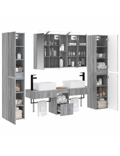 Set di mobili per il bagno 6 pcs Sonoma grigio 2