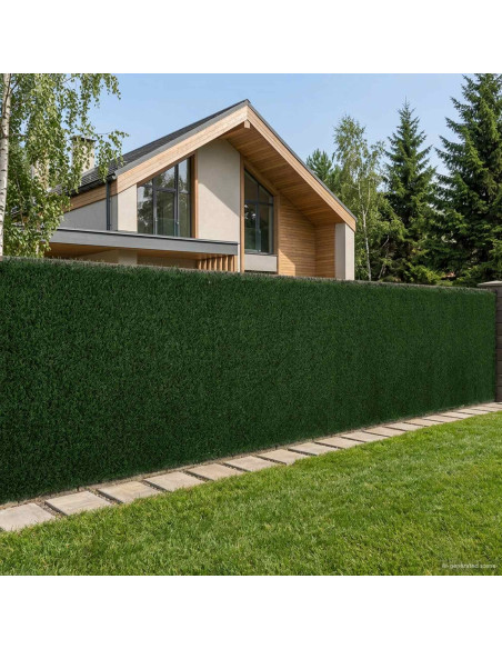 Recinzione Artificiale Verde Scuro 1 x 3 m PVC e Acciaio