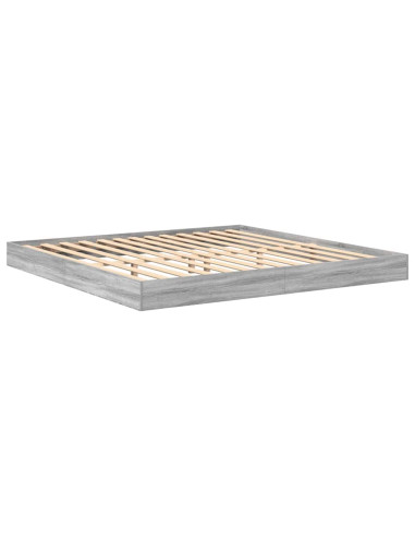 Letto Libreria Grigio sonoma 180 x 200 cm Legno multistrato