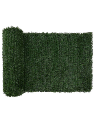Recinzione Artificiale Verde Scuro 1 x 3 m PVC e Acciaio