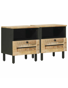 Comodino 2 pcs Marrone 40 x 33 x 46 cm Legno di mango massello 2