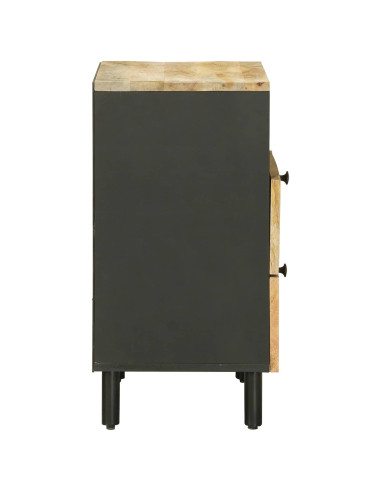 Comodino Marrone e Nero 50 x 33 x 60 cm Legno di mango massello