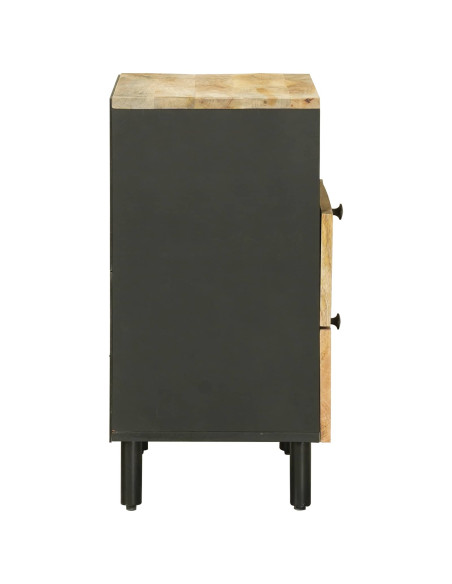 Comodino Marrone e Nero 50 x 33 x 60 cm Legno di mango massello