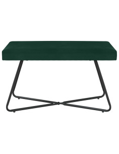 panchina Tinta unita Verde Scuro 80 x 40 x 45 cm Velluto 2