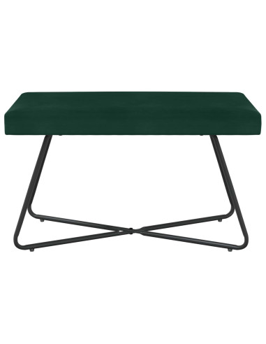 panchina Tinta unita Verde Scuro 80 x 40 x 45 cm Velluto