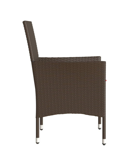 Sedie da Giardino con Cuscini 2 pz Marroni in Polyrattan