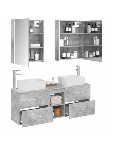 Set di mobili per il bagno 5 pcs Grigio Cemento