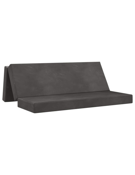 Divano Letto Pieghevole 200 x 67 x 45 cm Grigio Scuro
