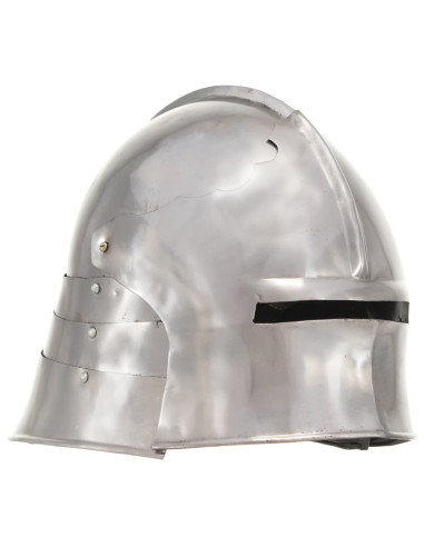 Elmo da Cavaliere Medievale Antico LARP in Acciaio Argento