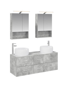 Set di mobili per il bagno 5 pcs Grigio Cemento