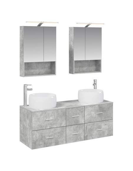 Set di mobili per il bagno 5 pcs Grigio Cemento