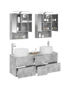 Set di mobili per il bagno 5 pcs Grigio Cemento 2